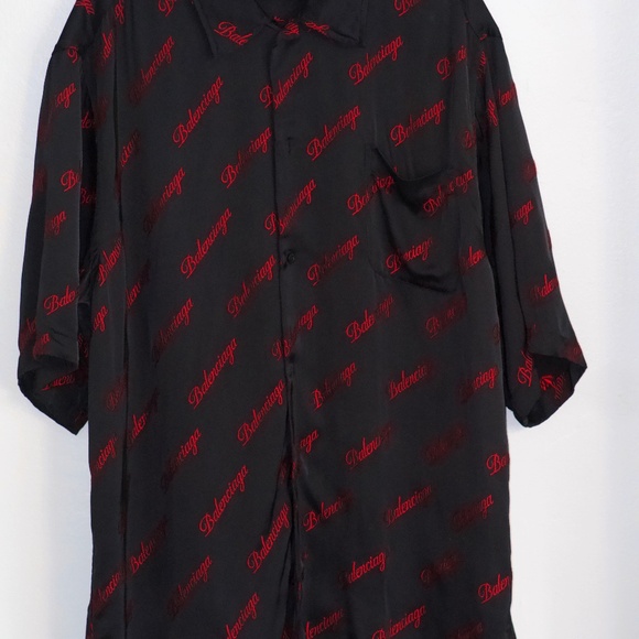 BALENCIAGA Pajama Short Sleeve Button-Up Shirt - Picture 10 of 16